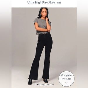 Abercrombie High Rise 70s Flare Jeans - Black - 24 (00)